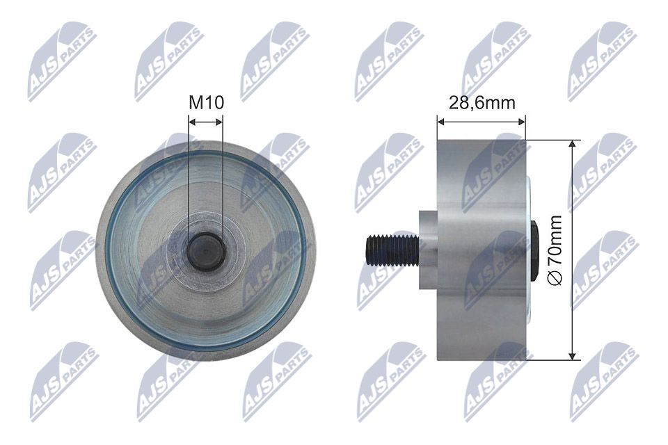 NTY RRK-TY-004 Deflection/guide pulley, v-ribbed belt