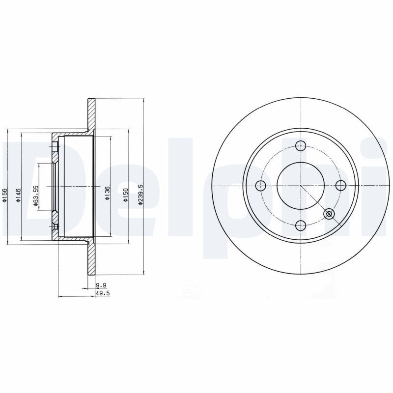DELPHI BG2376 Brake disc