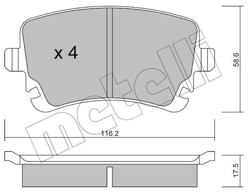 METELLI 22-0554-2 Brake pad set, disc brake