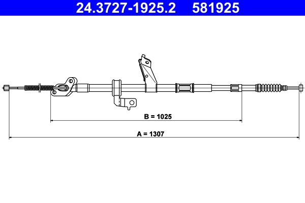 ATE 24.3727-1925.2 Cable pull, parking brake
