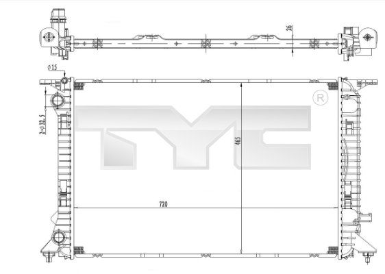 TYC 702-0036 Radiator, engine cooling