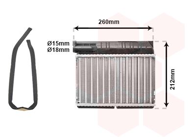 VAN WEZEL 06006166 Heat exchanger, interior heating