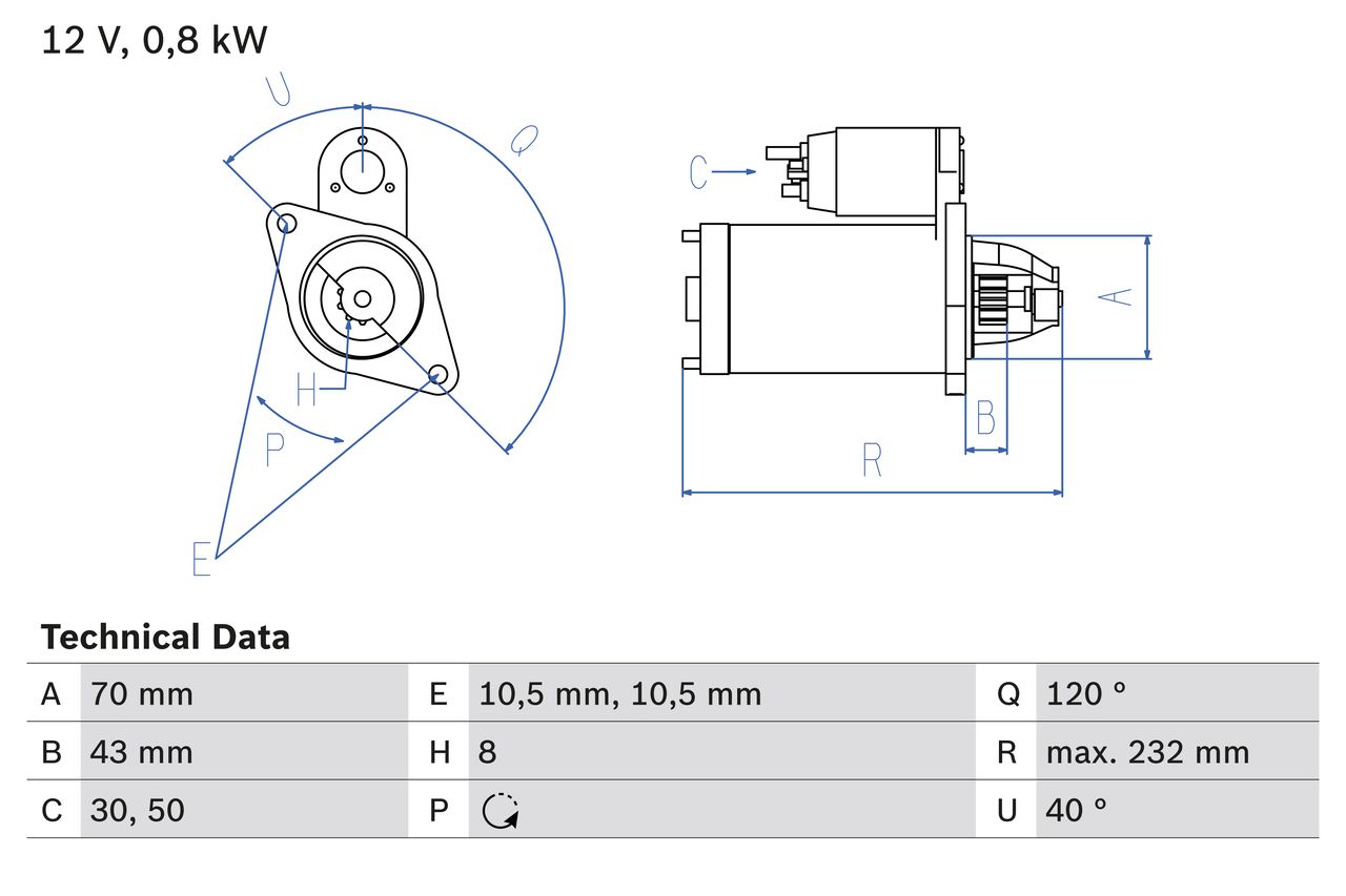 BOSCH 0 986 017 541 Starter