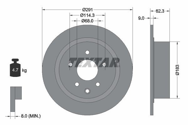 TEXTAR 92237103 Brake disc