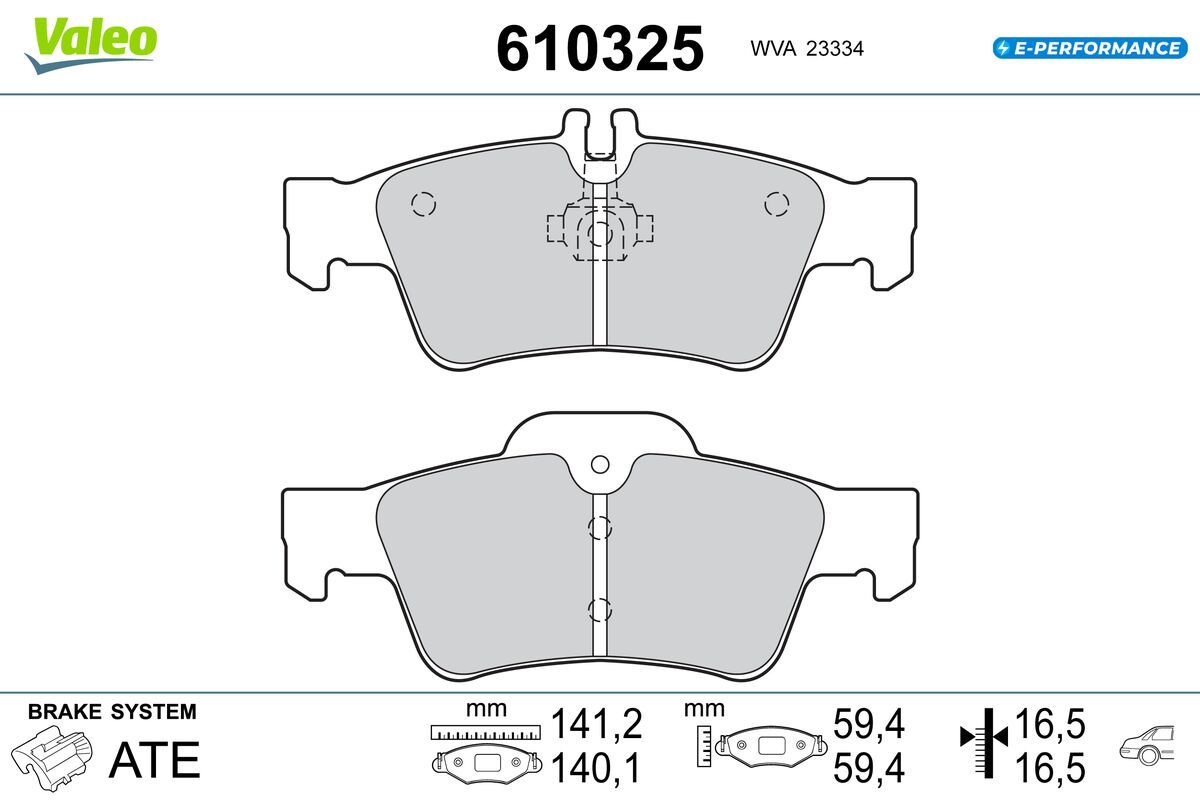 VALEO 610325 Brake pad set, disc brake