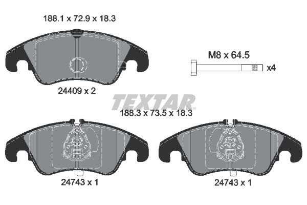TEXTAR 2440901 Brake pad set, disc brake