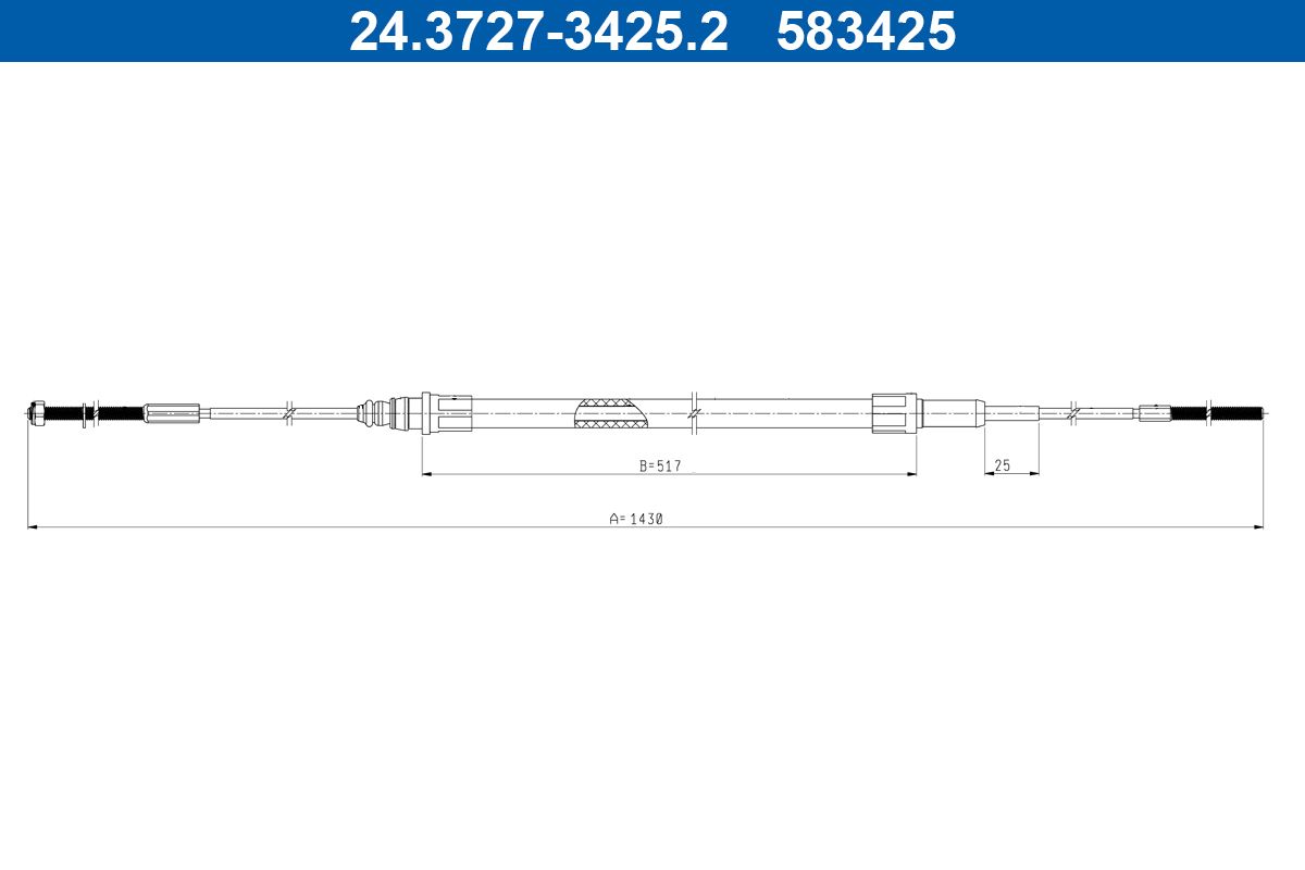 ATE 24.3727-3425.2 Cable pull, parking brake