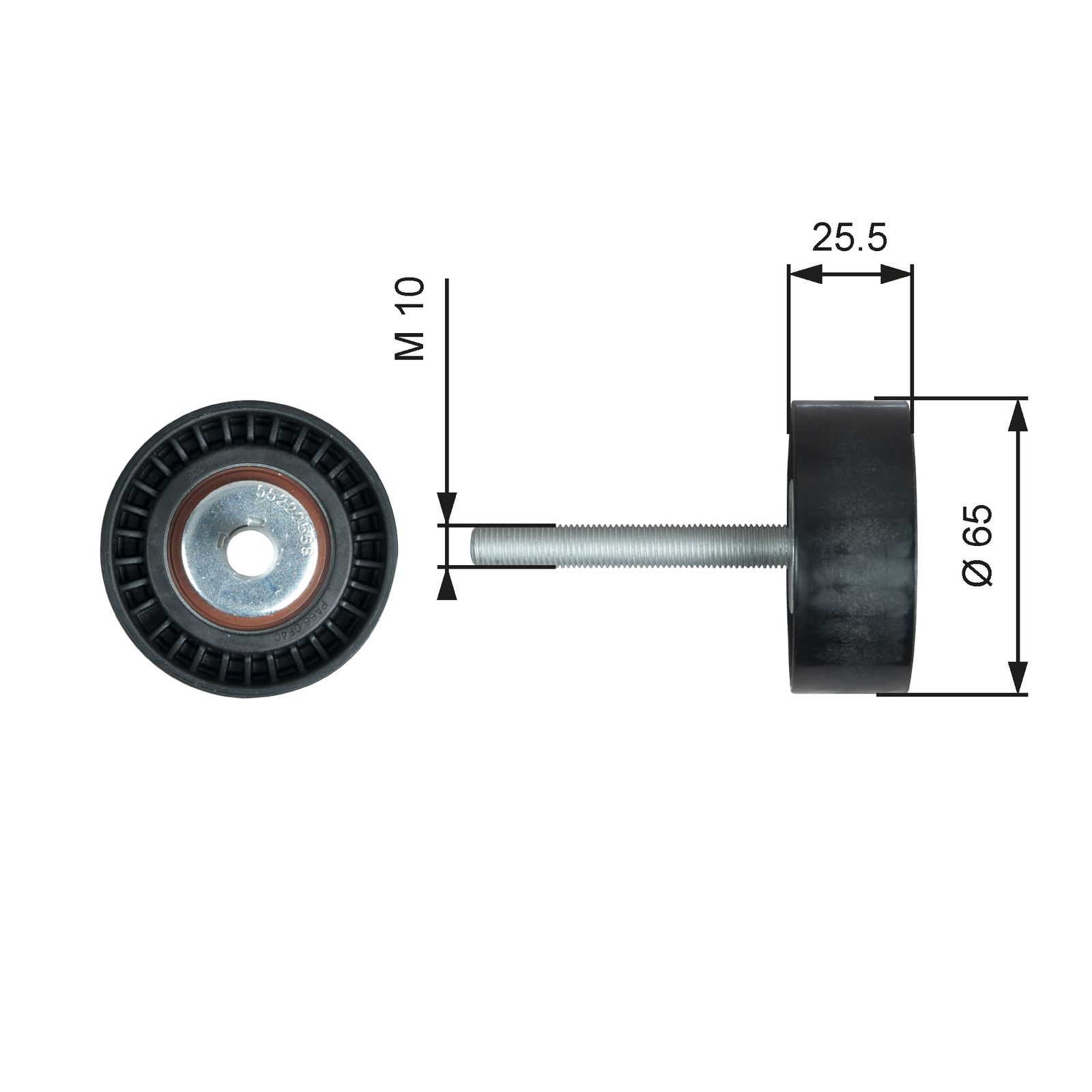 GATES T36772 Deflection/guide pulley, v-ribbed belt