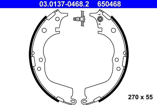 ATE 03.0137-0468.2 Brake shoe set
