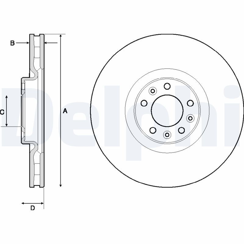 DELPHI BG9151C Brake disc