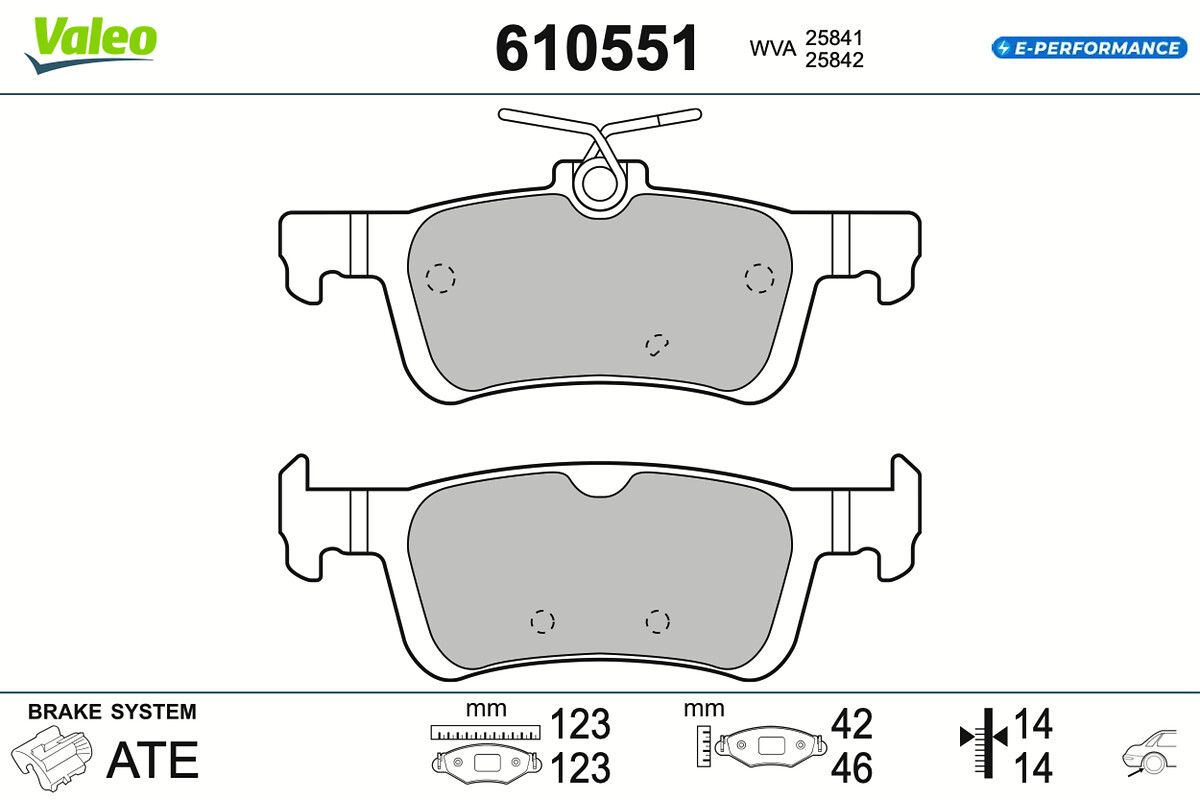 VALEO 610551 Brake pad set, disc brake