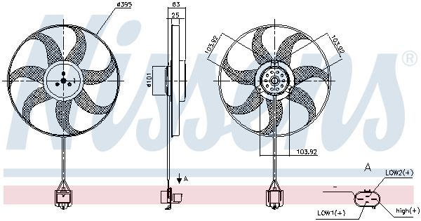 NISSENS 850271 Fan, engine cooling