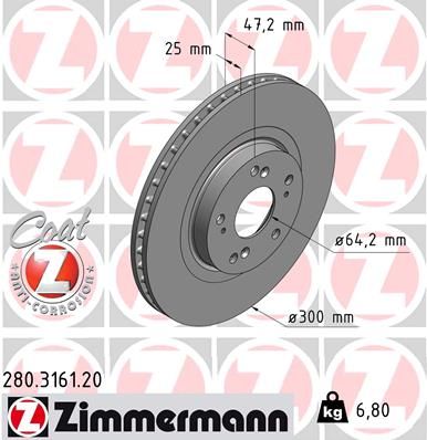 ZIMMERMANN 280.3161.20 Brake disc