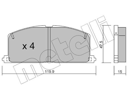 METELLI 22-0108-0 Brake pad set, disc brake