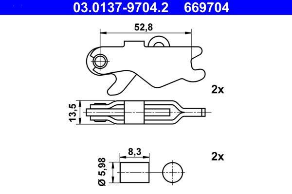 ATE 03.0137-9704.2 Accessory kit, parking brake shoes
