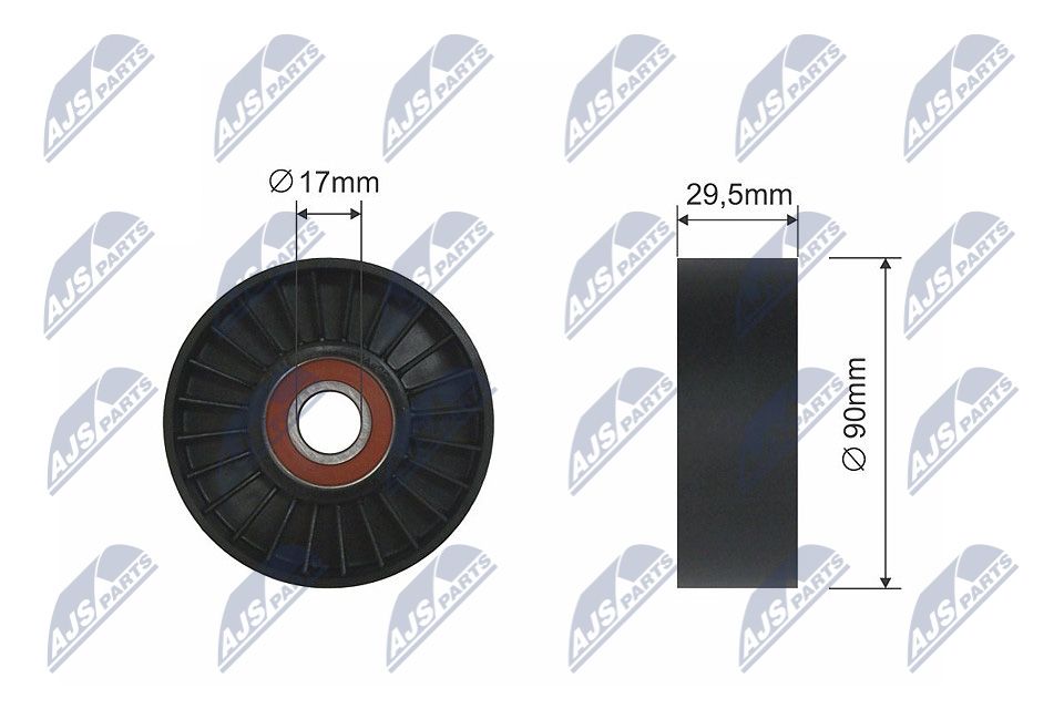 NTY RNK-CH-023 Deflection/guide pulley, v-ribbed belt