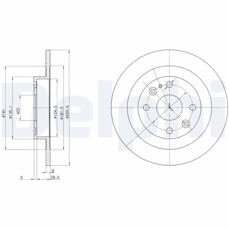 DELPHI BG2805 Brake disc