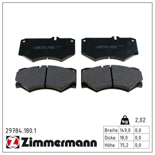ZIMMERMANN 29784.180.1 Brake pad set, disc brake