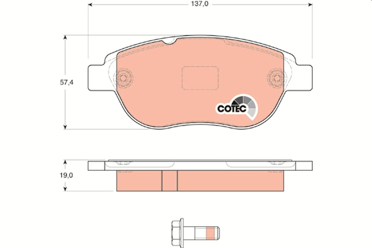 TRW GDB1624 Brake pad set, disc brake