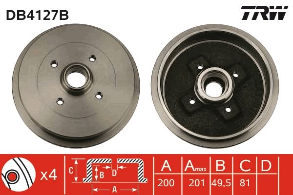 TRW DB4127B Brake drum