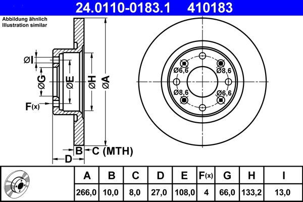 ATE 24.0110-0183.1 Brake disc