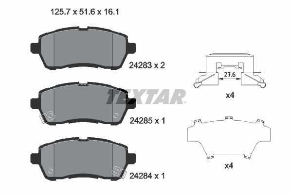 TEXTAR 2428303 Brake pad set, disc brake