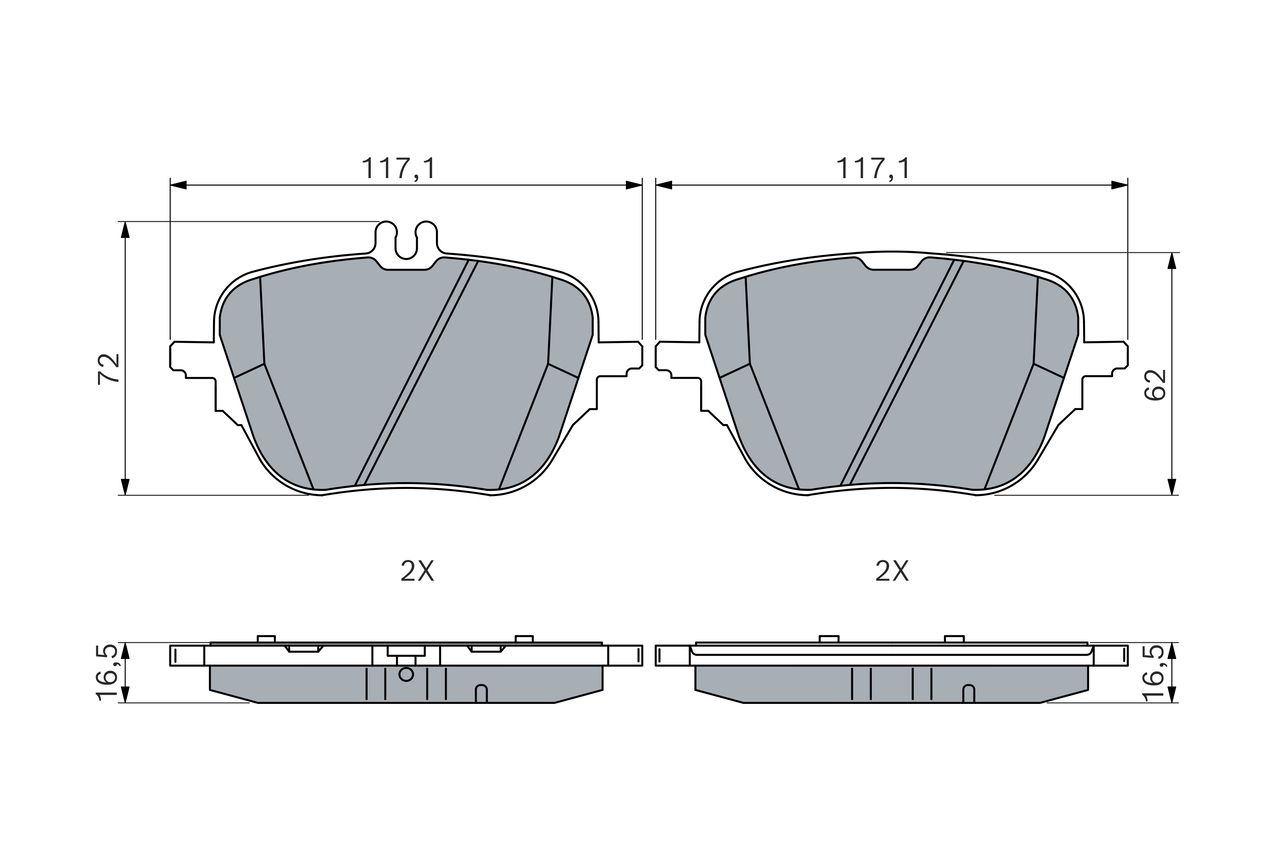 BOSCH 0 986 460 293 Brake pad set, disc brake