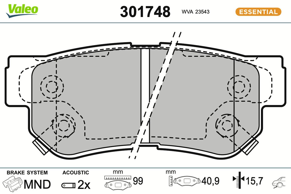 VALEO 301748 Brake pad set, disc brake