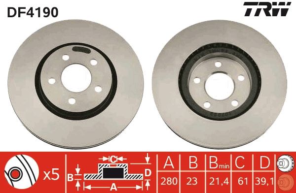TRW DF4190 Brake disc
