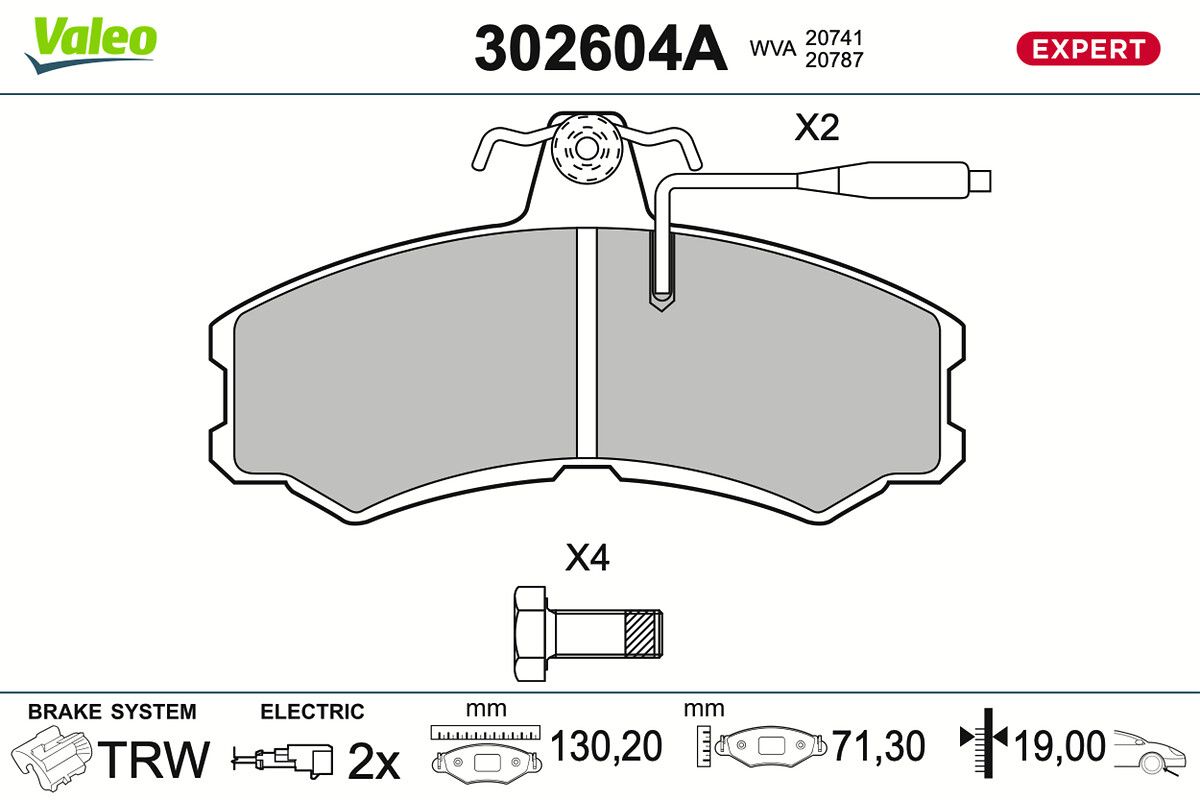 VALEO 302604A Brake pad set, disc brake