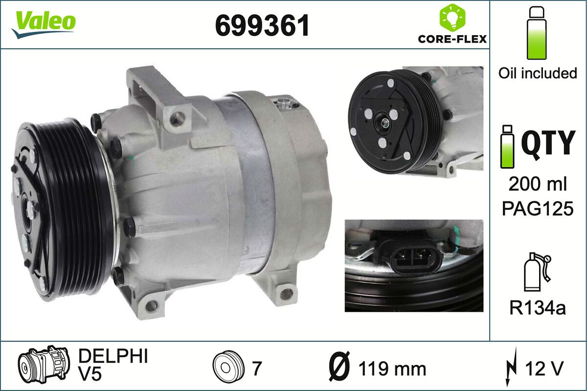 VALEO 699361 Compressor, air conditioning