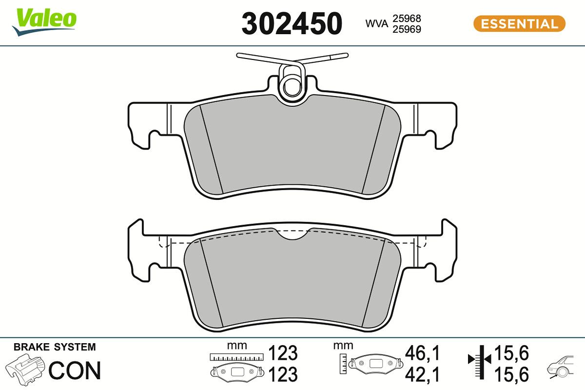 VALEO 302450 Brake pad set, disc brake