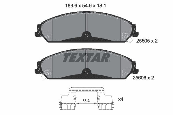 TEXTAR 2560501 Brake pad set, disc brake