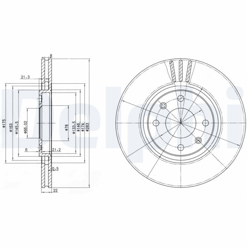 DELPHI BG2690 Brake disc