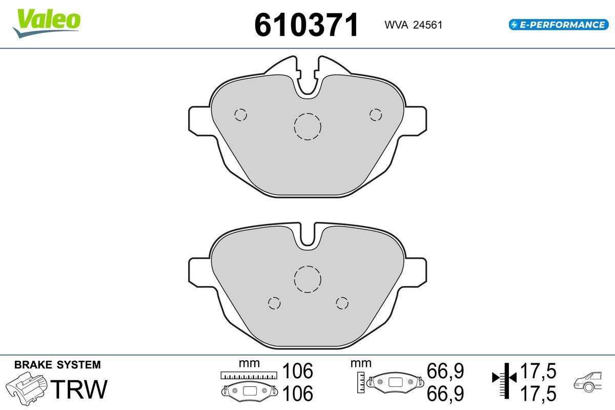 VALEO 610371 Brake pad set, disc brake
