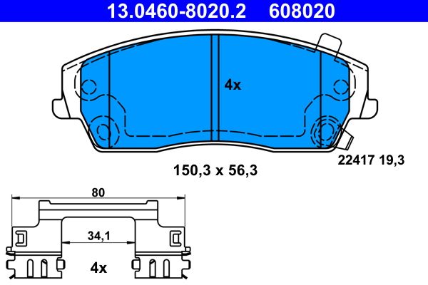 ATE 13.0460-8020.2 Brake pad set, disc brake