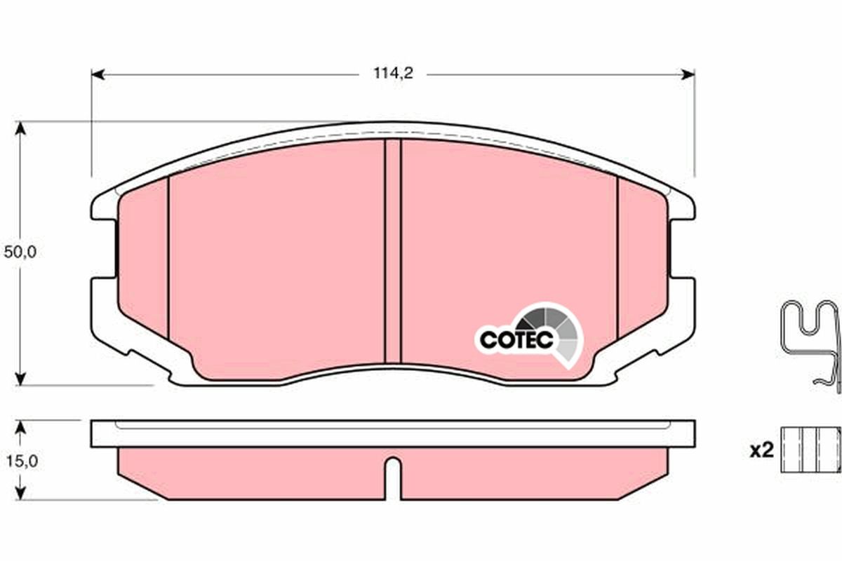 TRW GDB3214 Brake pad set, disc brake