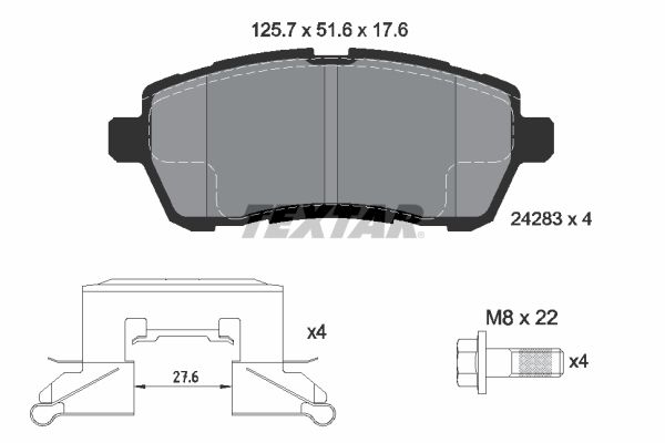 TEXTAR 2428302 Brake pad set, disc brake