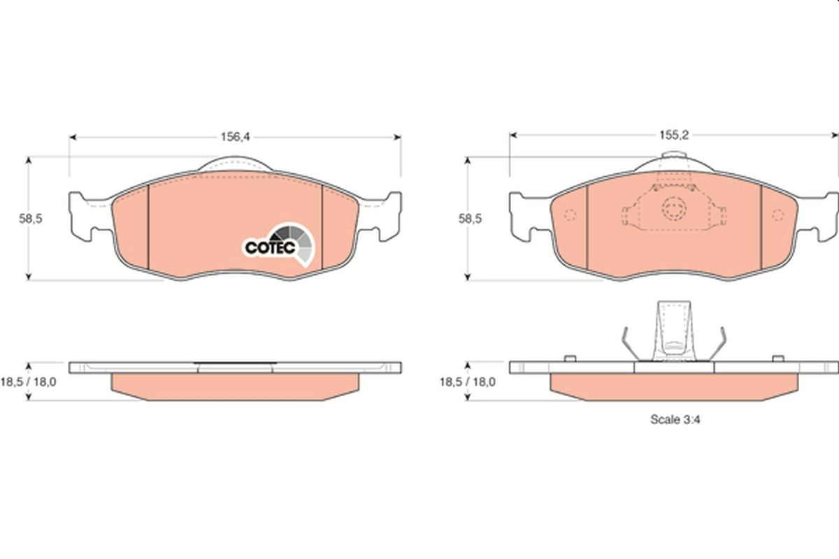 TRW GDB1107 Brake pad set, disc brake