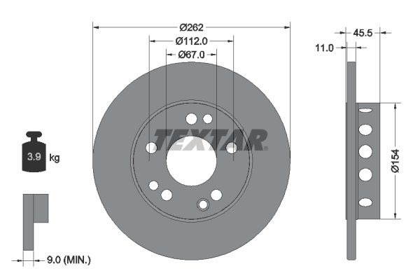TEXTAR 92027403 Brake disc