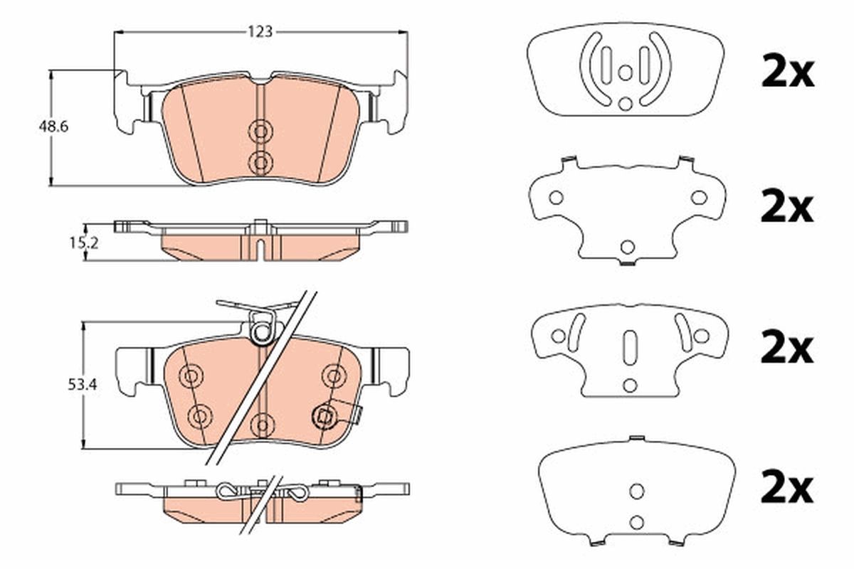 TRW GDB2115 Brake pad set, disc brake