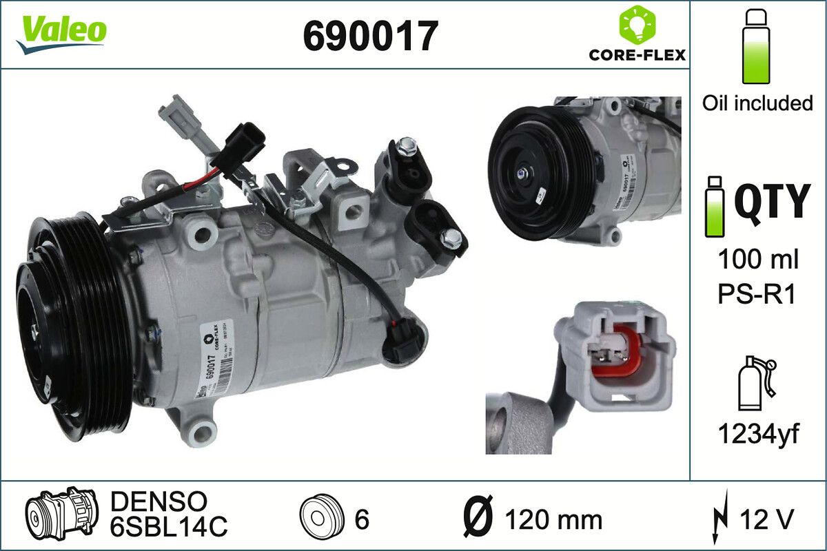 VALEO 690017 Compressor, air conditioning