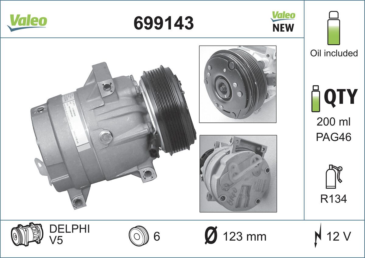 VALEO 699143 Compressor, air conditioning