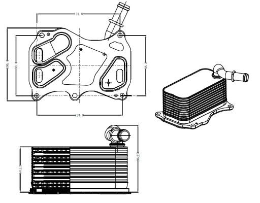 Oil Cooler, engine oil-4
