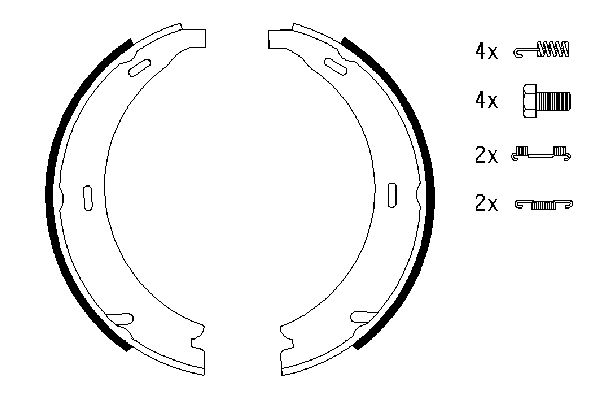 Brake Shoe Set, parking brake-4