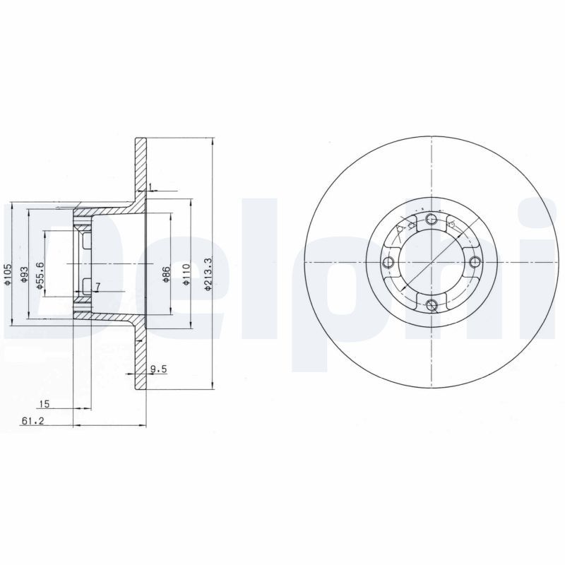DELPHI BG2081 Brake disc