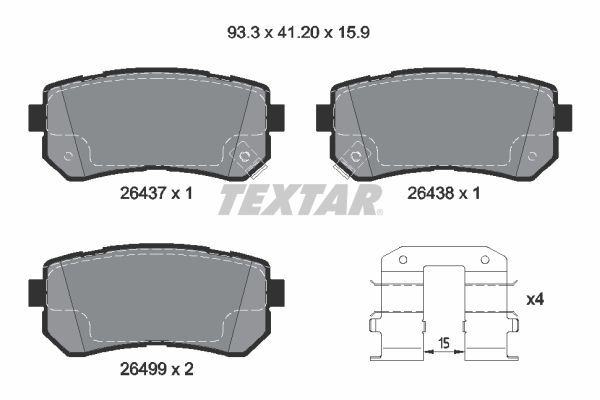 TEXTAR 2643701 Brake pad set, disc brake