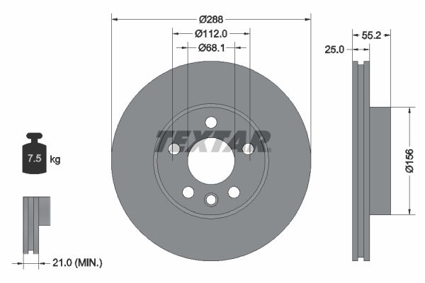 TEXTAR 92074203 Brake disc