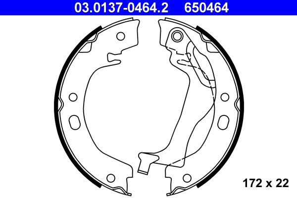 ATE 03.0137-0464.2 Brake shoe set, parking brake