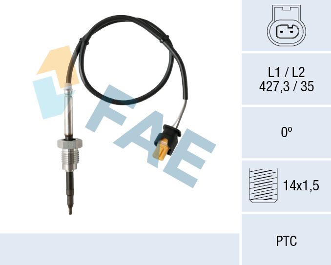 Sensor, exhaust gas temperature